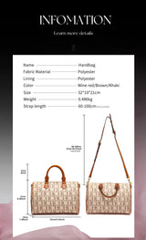 CHCH Women's Pillow Bag Autumn/Winter New Collection Letter Handbag Brown Boston Bag