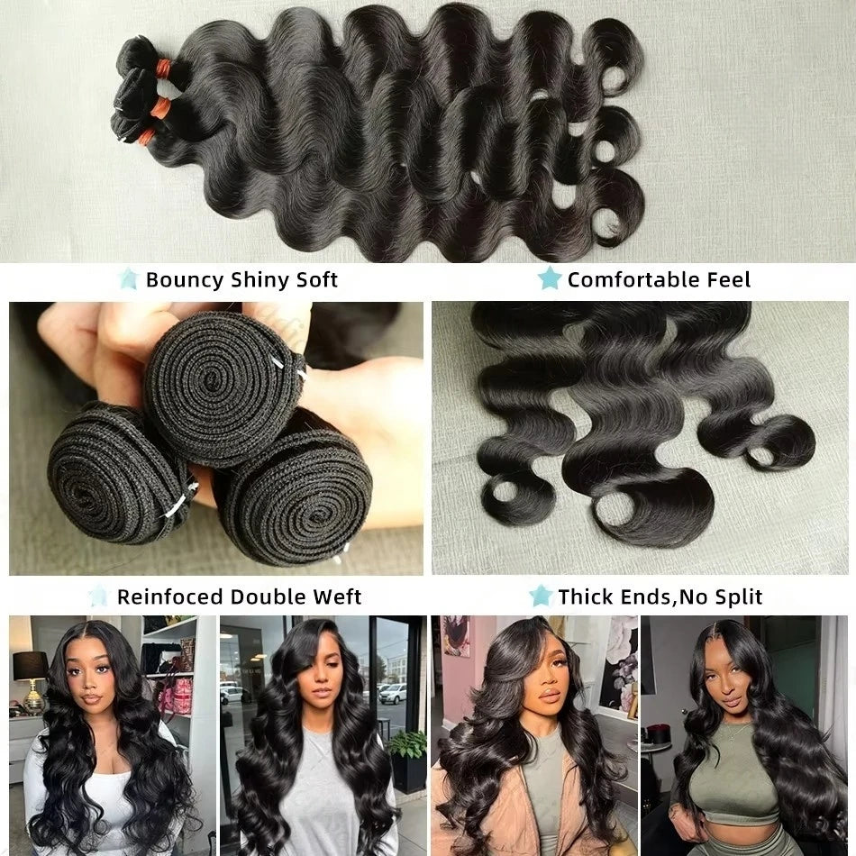 30-Inch Premium Body Wave Human Hair Bundles