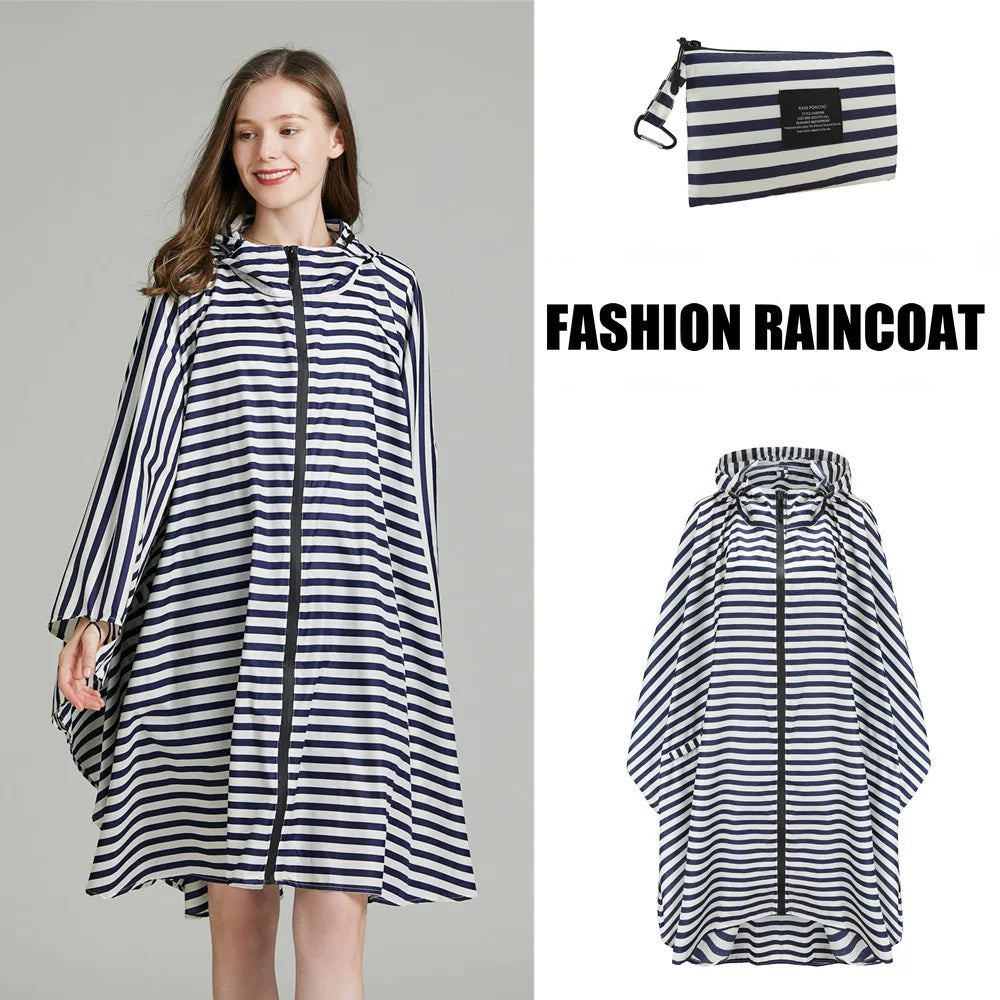 Women's Oversized Waterproof Rain Poncho – Windproof