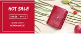 Contact'S Genuine Leather Wallets Women Men Wallet Short Small RFID Blocking Card Holder Wallets Ladies Red Coin Purse