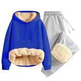 Thickened Lamb Velvet Hoodie & Jogger Set