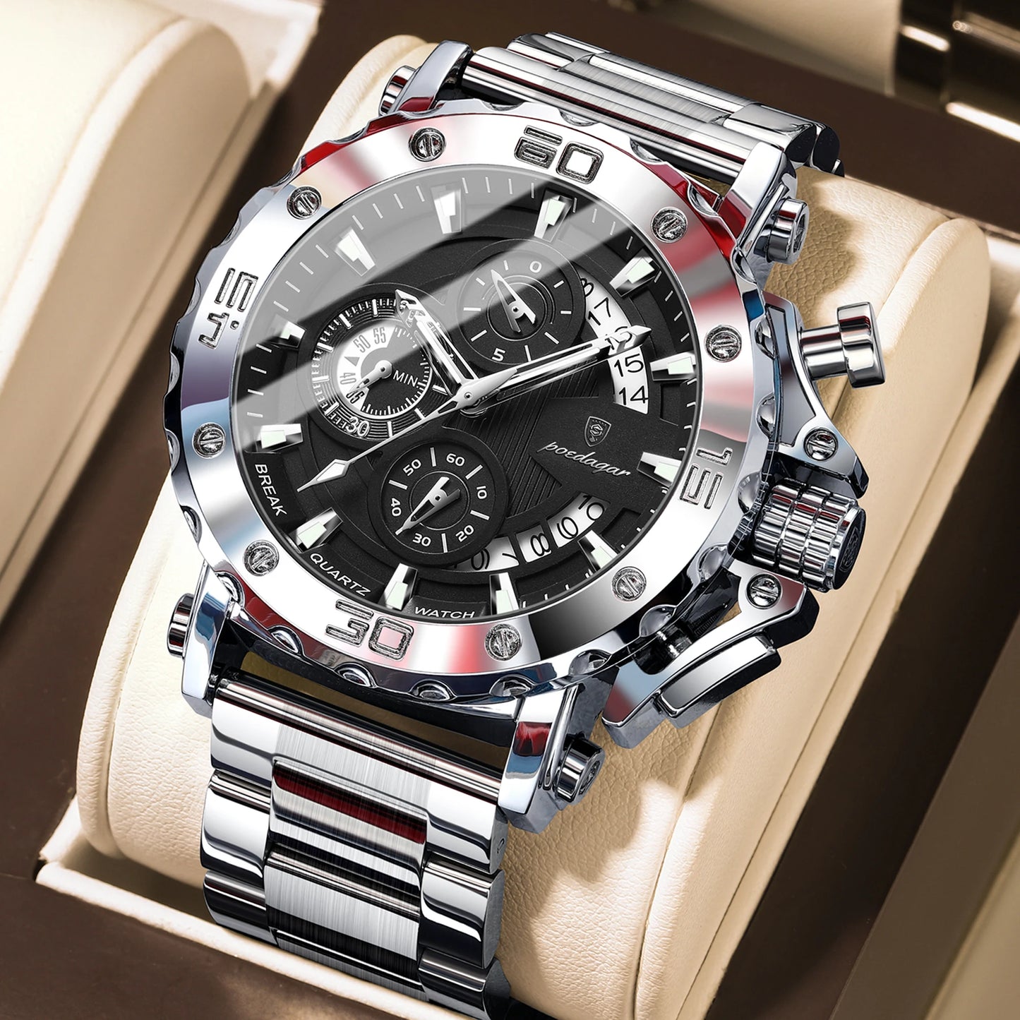 POEDAGAR 892 Luxury Men's Chronograph Watch
