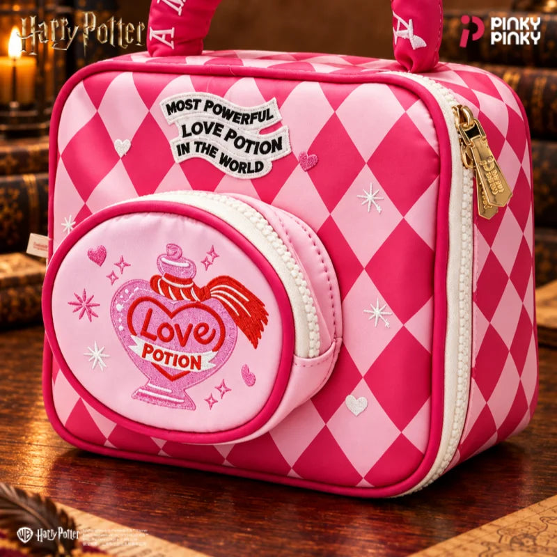 Pinky Harry Potter Cosmetic Bag Toiletry Bag Lunch Bag Multifunctional Handbag for Commuting Outing Gifting for Students Women