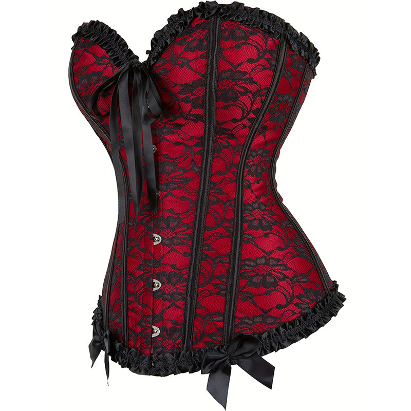 Gothic Overbust Corset Top - Slimming Waist Cincher