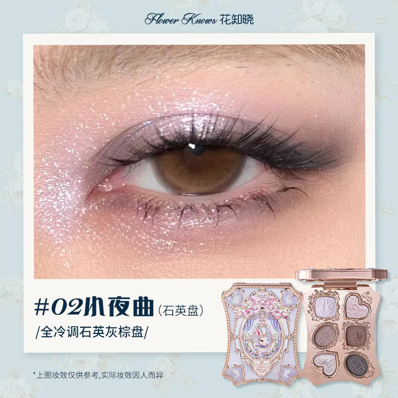 Flower Knows Strawberry Rococo Moonlight Mermaid Jewel Eyeshadow Palette 5 Colors Pearlescent Mashed Potatoes 2023