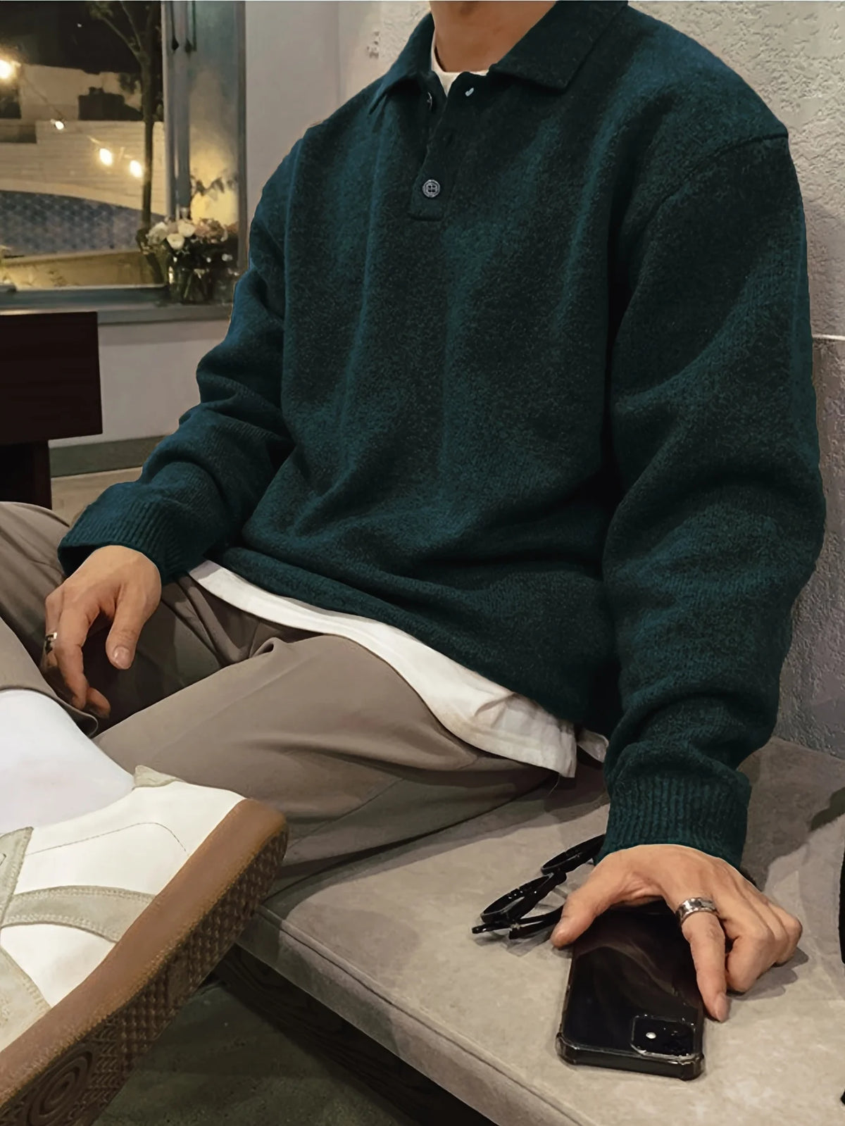 Men’s Geometric Knit Pullover Sweater