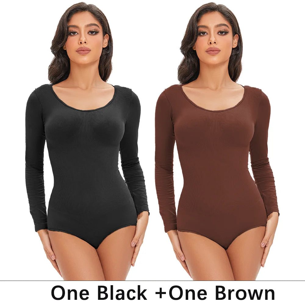 Seamless Tummy Control Long Sleeve Body Shaper