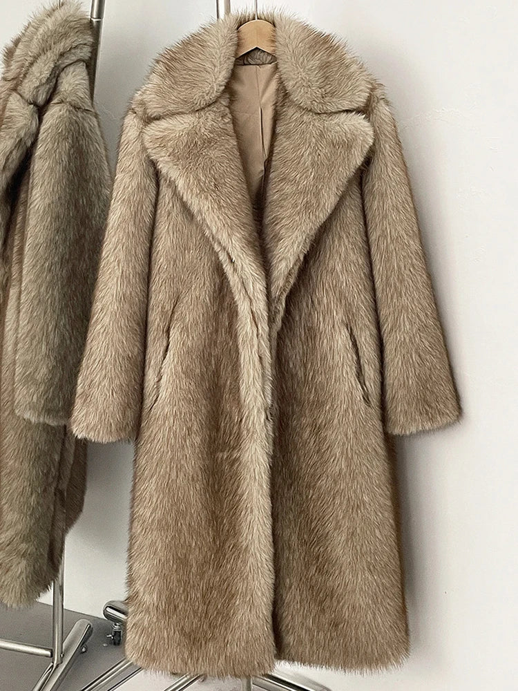 Plush Faux Fur Winter Overcoat
