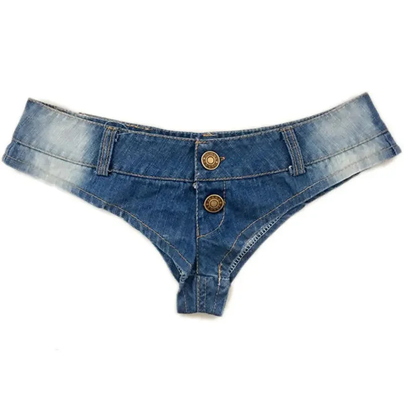 Women Beach Denim Thong Shorts Young Girls  Nightclub Mini Short Jeans Ladies Disco Pole Dance Hotpants Micro Mini Shorts