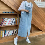 Women's Denim Spaghetti Strap Overall Dress