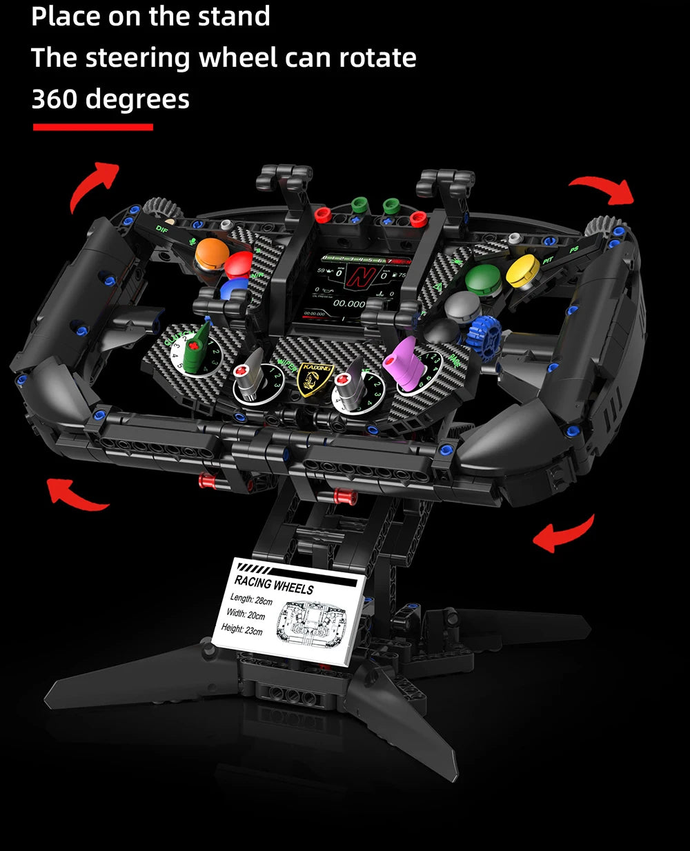 Technical Blocks Formula Racing Vehicle Steering Wheel Machine Creative MOC Building Block Toys Birthday Gifts for Adult 800+pcs