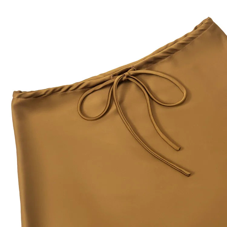 Satin Mini Skirt – Women's Elegant A-Line