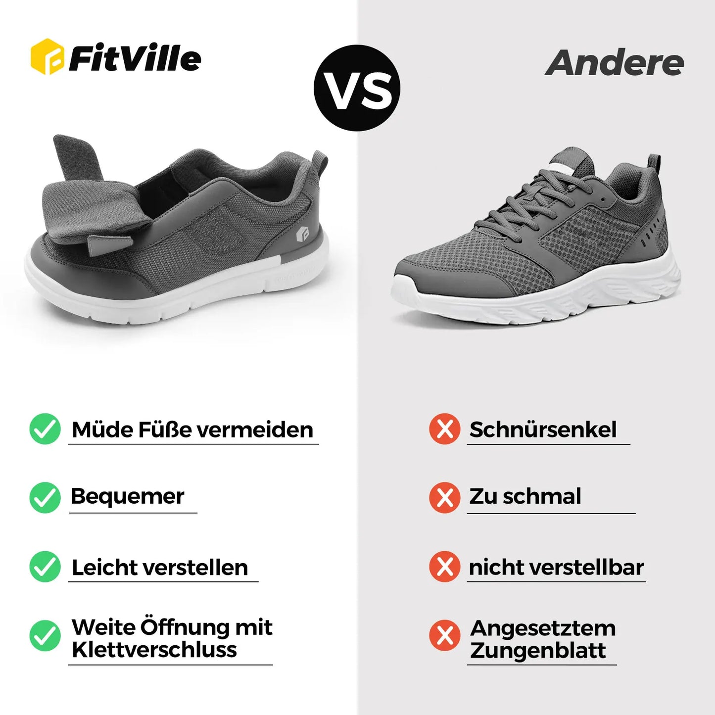 FitVille Diabetic Shoes Mens Extra Wide Width for Swollen Feet Neuropathy Diabetic Pain Relief Lightweight Walking Casual Shoes