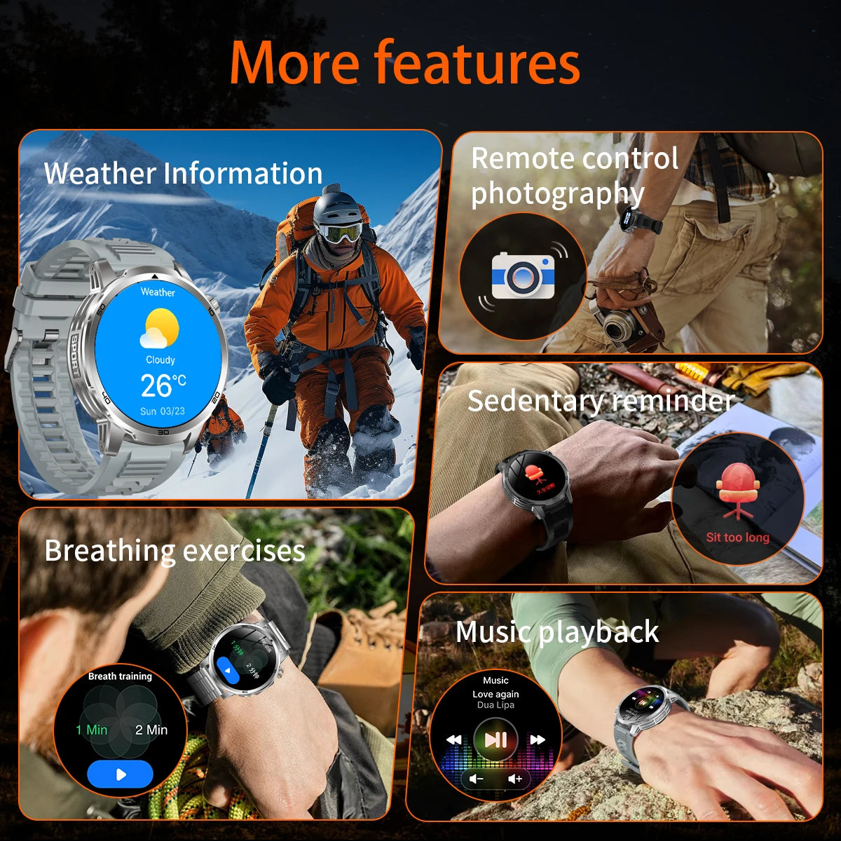 GUHUAVMI AK95 Pro Smartwatch – AMOLED, GPS & Flashlight