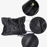 Women's Large Capacity Cowhide Handbag Female Retro Fashion Luxury Bags Ladies Real Natural Cow Leather Shoulder Bag for Lady