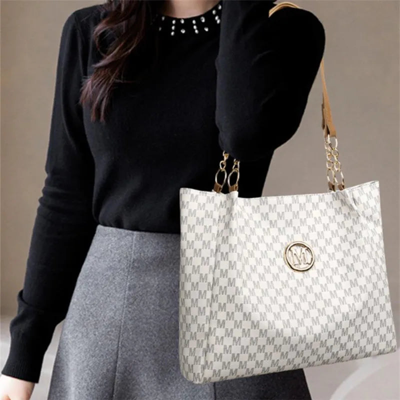 Women's Vintage Letter Tote Shoulder Bag
