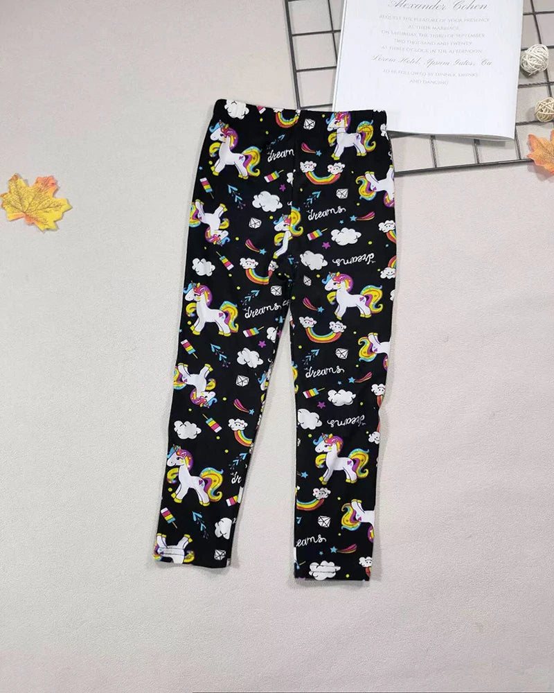 Girls' Floral Cartoon Fashion Leggings