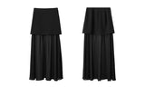 Amii Women's Skirt 2026 Autumn New Elegant Patchwork Chiffon Long Skirt Solid Color Straight Versatile Woman Clothes 12641047