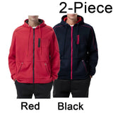 Men's Color Block Fleece Zip-Up Hoodie