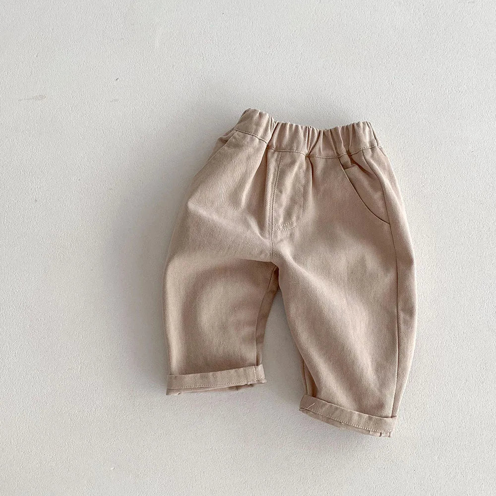 Kids' Striped Casual Denim Trousers