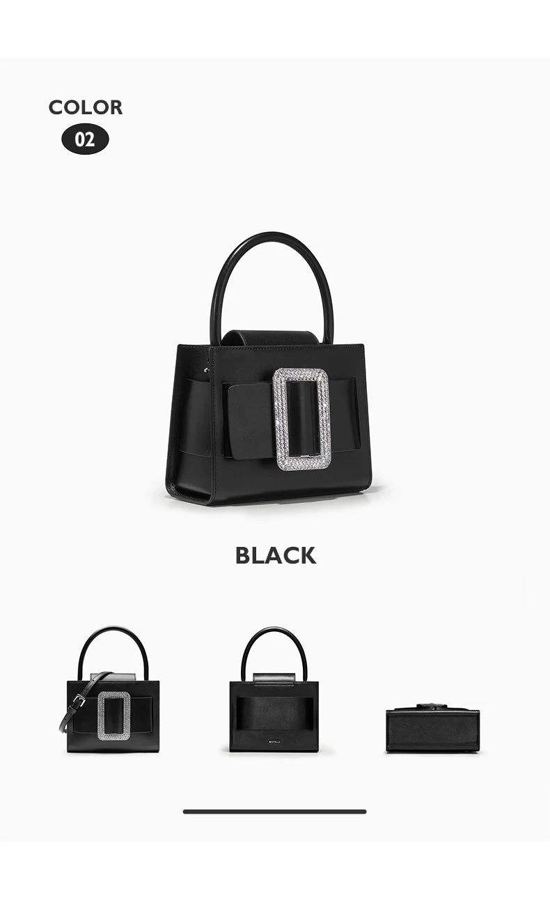 BAFELLI 2026 NEW WOMEN'S FASHION PINK EVENING HANDBAG SHOULDER BOXY BAG CASUAL PURSE LUXURY BRAND DESIGNER LEATHER TREND LADY