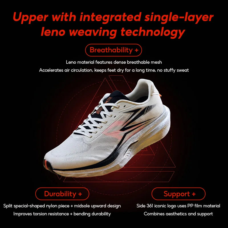 361 Degrees Steed Men's Running Shoes  Breathable Stable Rebound Grippy Durable Marathon Male Sneakers 672612203