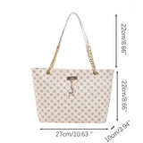 Women's Geometric PU Leather Tote Bag – Large Capacity Shoulder Bag