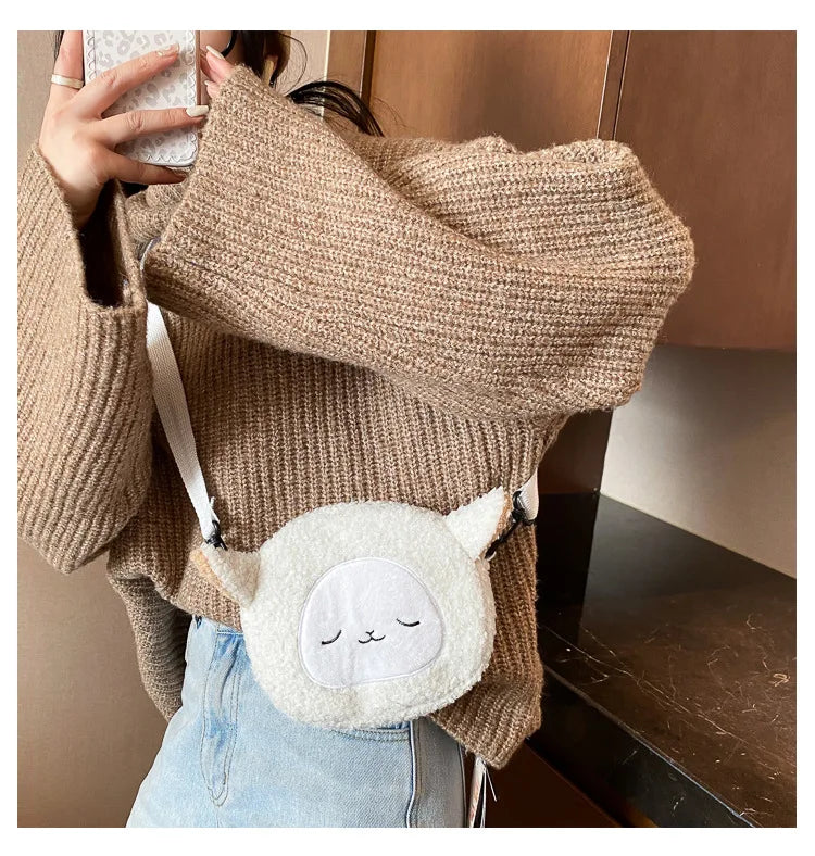Japanese Style Kawaii Bag Women Cartoon Plush Shoulder Bag for Women New Crossbody Bag Small Phone Purse Bolsa Feminina