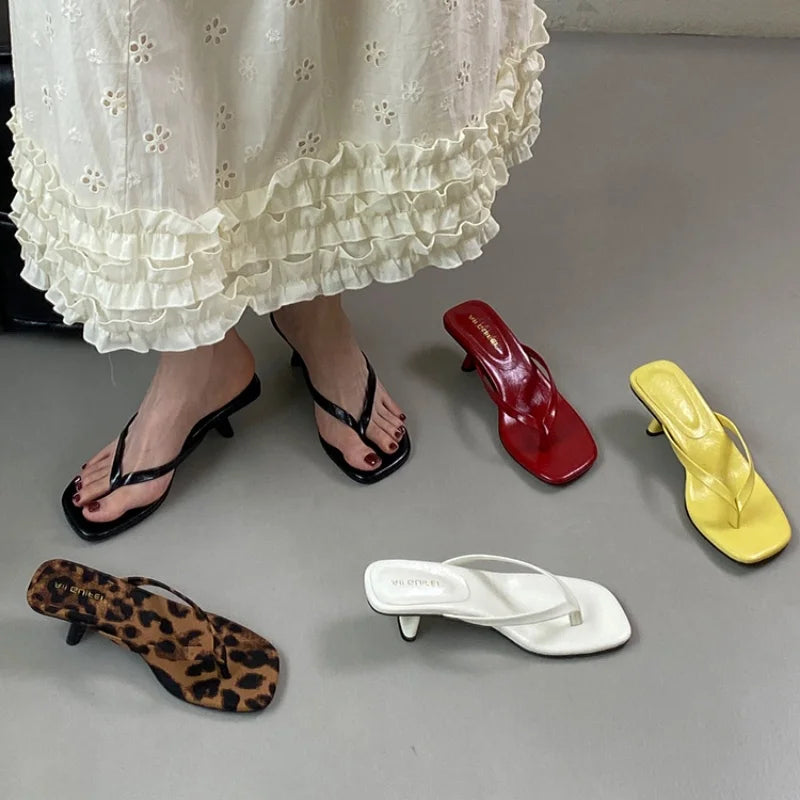 Bailamos 2025 Brand Women Slippers High Heels Sandals Sexy Open Toe Party Wedding Summer Shoes Woman Soft Outdoor Slides Beach F