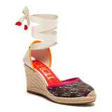 Women's Espadrille Wedge Sandals – Ankle Strap Lace-Up