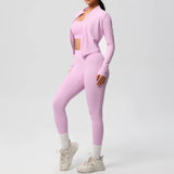 3pcs Sportswear Yoga Set Gym Sports Bra Zipper Jacket Leggings Clothes Sportswear Yoga Suits For Women Fitness Set Tracksuit