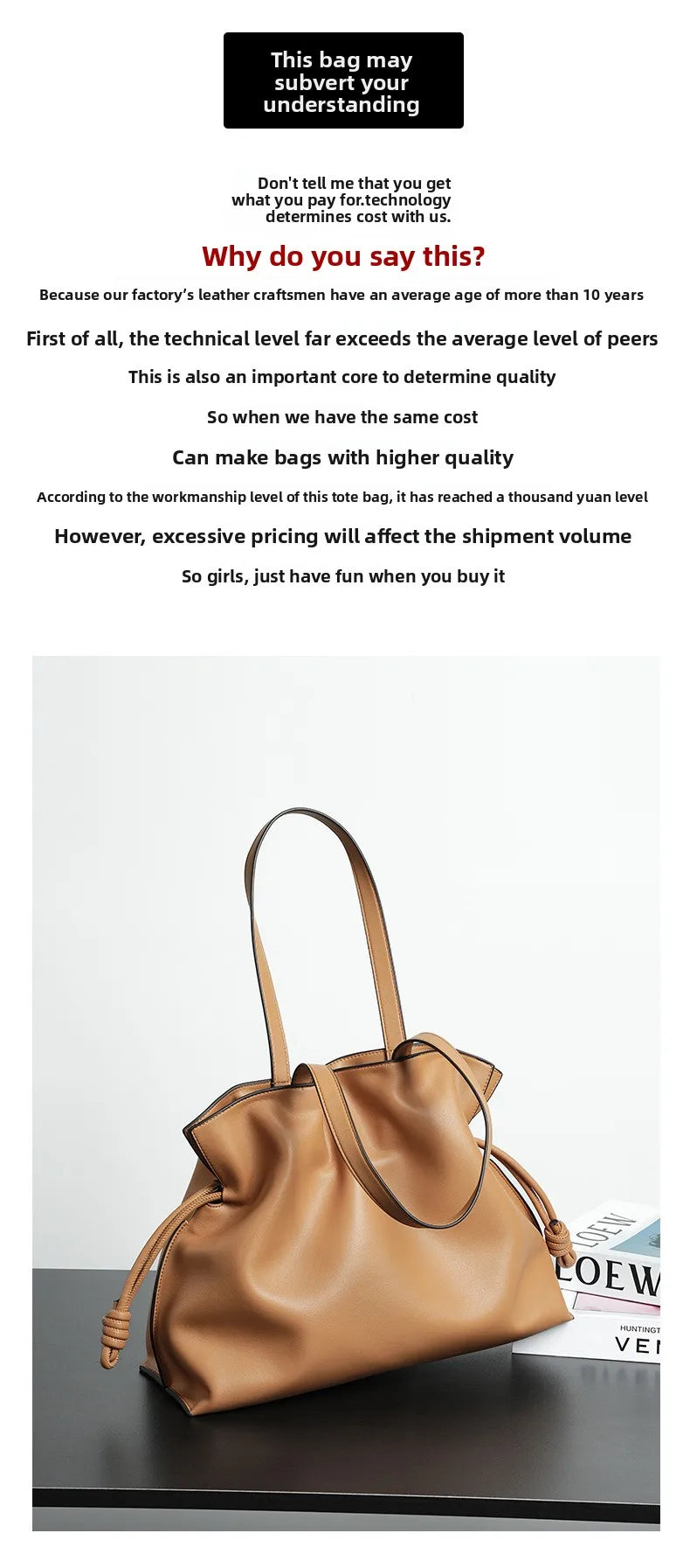 Autumn Winter High-End Leather Bucket Bag Drawstring Pleated Soft Cowhide Single Shoulder Tote Lucky Bag for Women