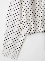 Fashion Polka Dot Shorts Sets For Women 2026 Spring Drawstring Bomber Jacket High Waist Shorts 2 Pieces Set Woman Outfits
