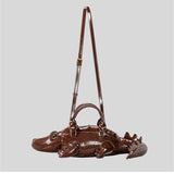 New Trendy Crocodile Shape Handbag for Women, Europe and America Fashion Tote Designer Female Casual Shoulder Crossbody Bag Ins