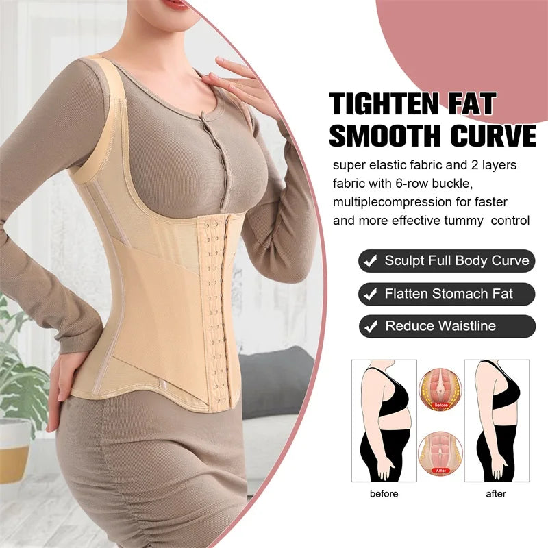 U-Shaped Waist Trainer Corset & Firm Control Body Shaper Tank Top