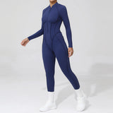 Long Sleeve Zip-Front Yoga Jumpsuit