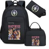 Hot Katseye Funny Print Backpacks WIth Lunch Bags Multi-pocket Camouflage Teens Travel Laptop Backpack Women School Bag Mochila