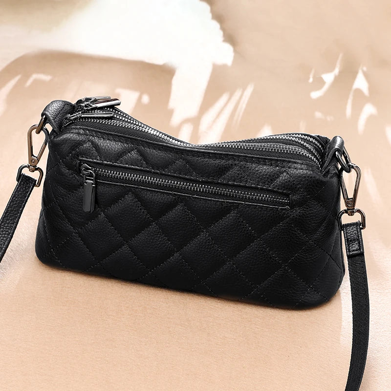 Designer 3 Layers Women's Handbag Cow Leather Female Tote Sac Luxury Soft Solid Genuine Leather Shoulder Crossbody Bag For Women
