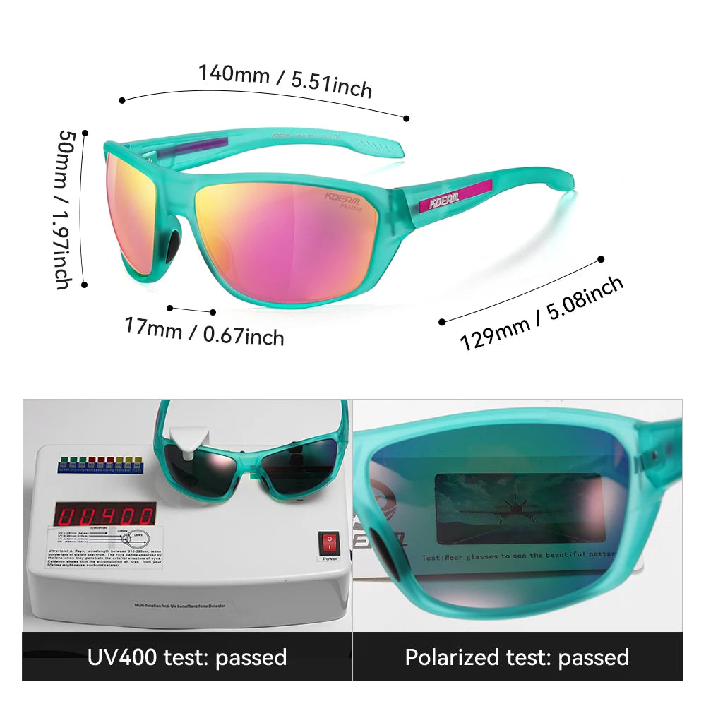 KDEAM All Black Fishing Sunglasses Polarized Performance Sports Sun Glasses For Men TR90 With Skull Case Category 3