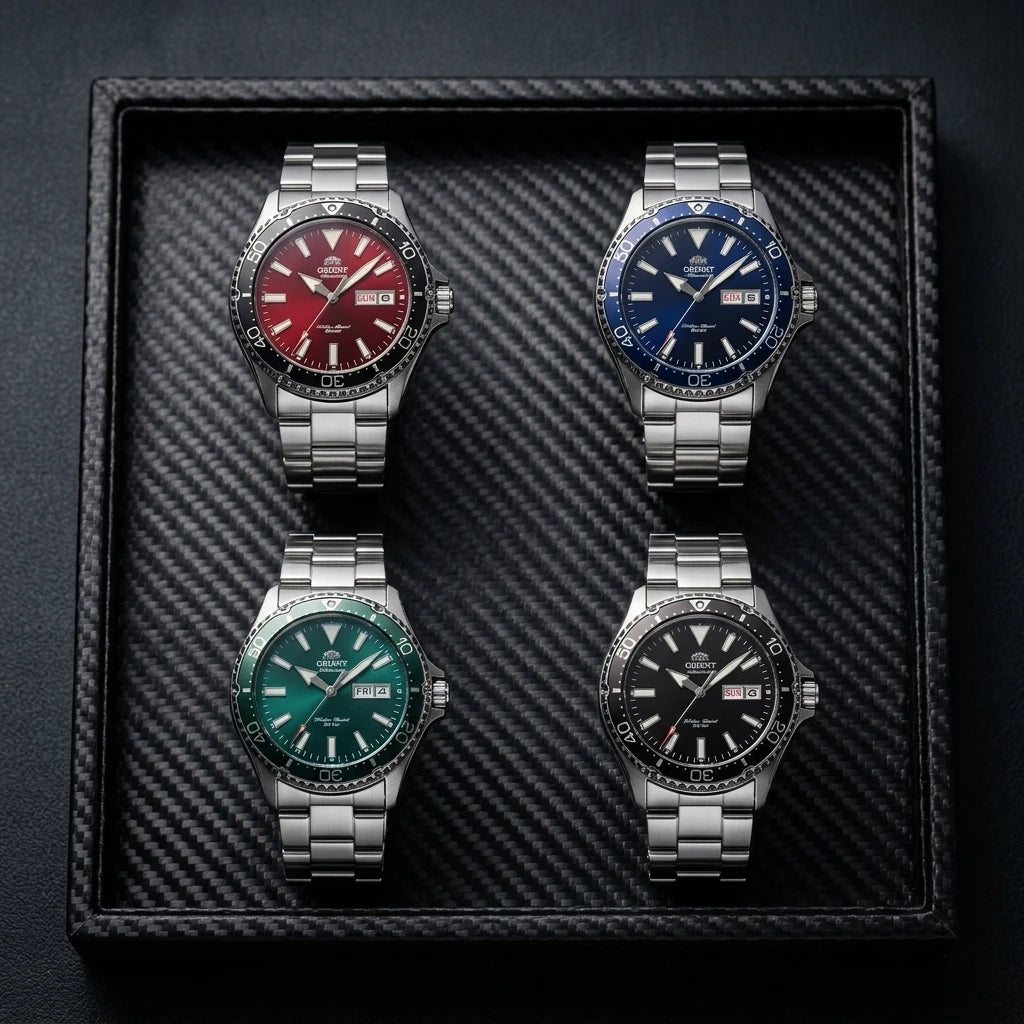 Orient Men Automatic Mechanical Diving Watch 20Bar Water Resistant Week Date Calendar Luminous Stainless Steel Sports Wristwatch