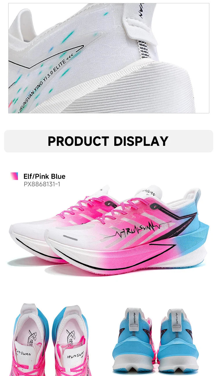 IRUNSVANShadow Wing 3.0 Full Palm Carbon Plate Running Shoes for Track and Field Sprint Training Professional Sports Men's Shoes