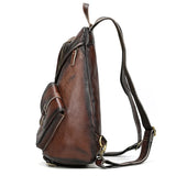 Single Shoulder Bagpack Genuine Leather Chest Bag Outdoor Riding Bag Chest Packs For Biker Men Male Sling Bags Cow Leather
