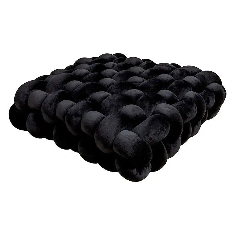 Living Room Soft Plush Knot Cushion,Sofa Pillow Solid Square Hand-Woven Home Throw Pillow,Square Woven Seat Cushion