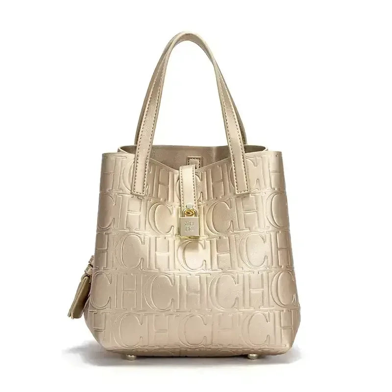 Embossed Letter Print Crossbody & Large Capacity Tote