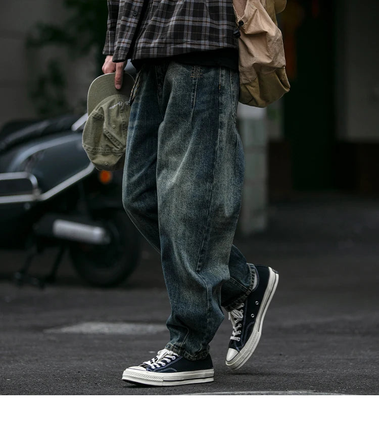 Men's Loose Fit Denim Cargo Jeans