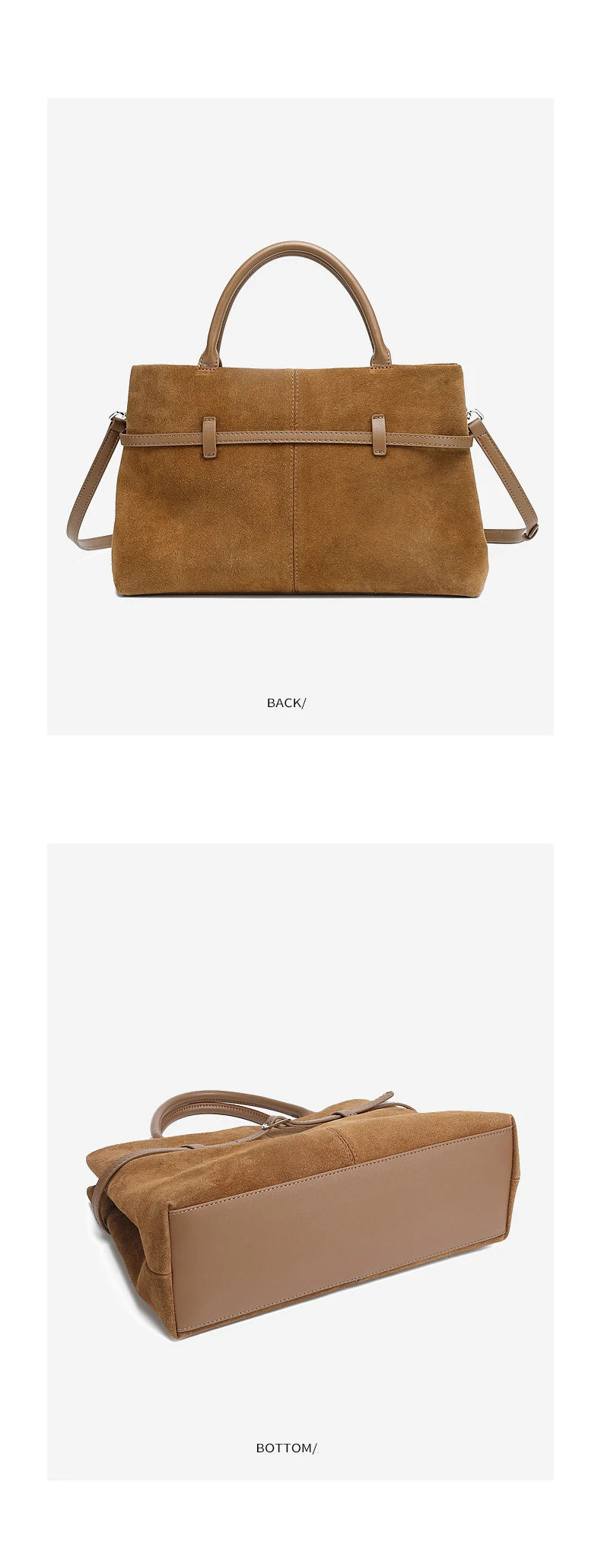 Oversized Suede Leather Briefcase Spacious Handheld Shoulder Crossbody Bag Women Slouchy Commuting Premium Light Luxury Handbag