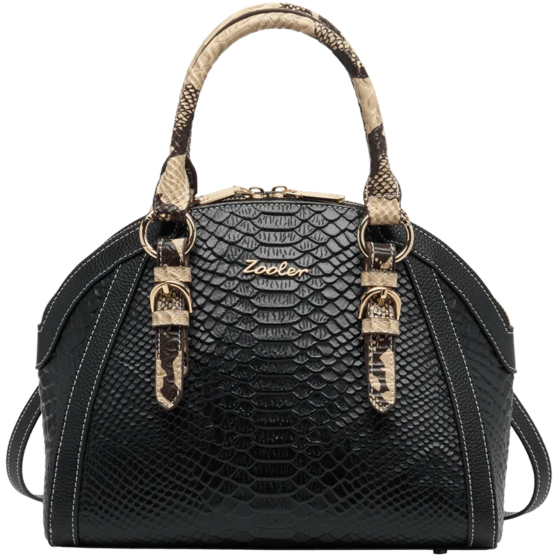 ZOOLER Women First Cow Genuine Leather Handbag Elegant Single Shoulder Bag Business Women Large Purses Saddle Black New#YC336