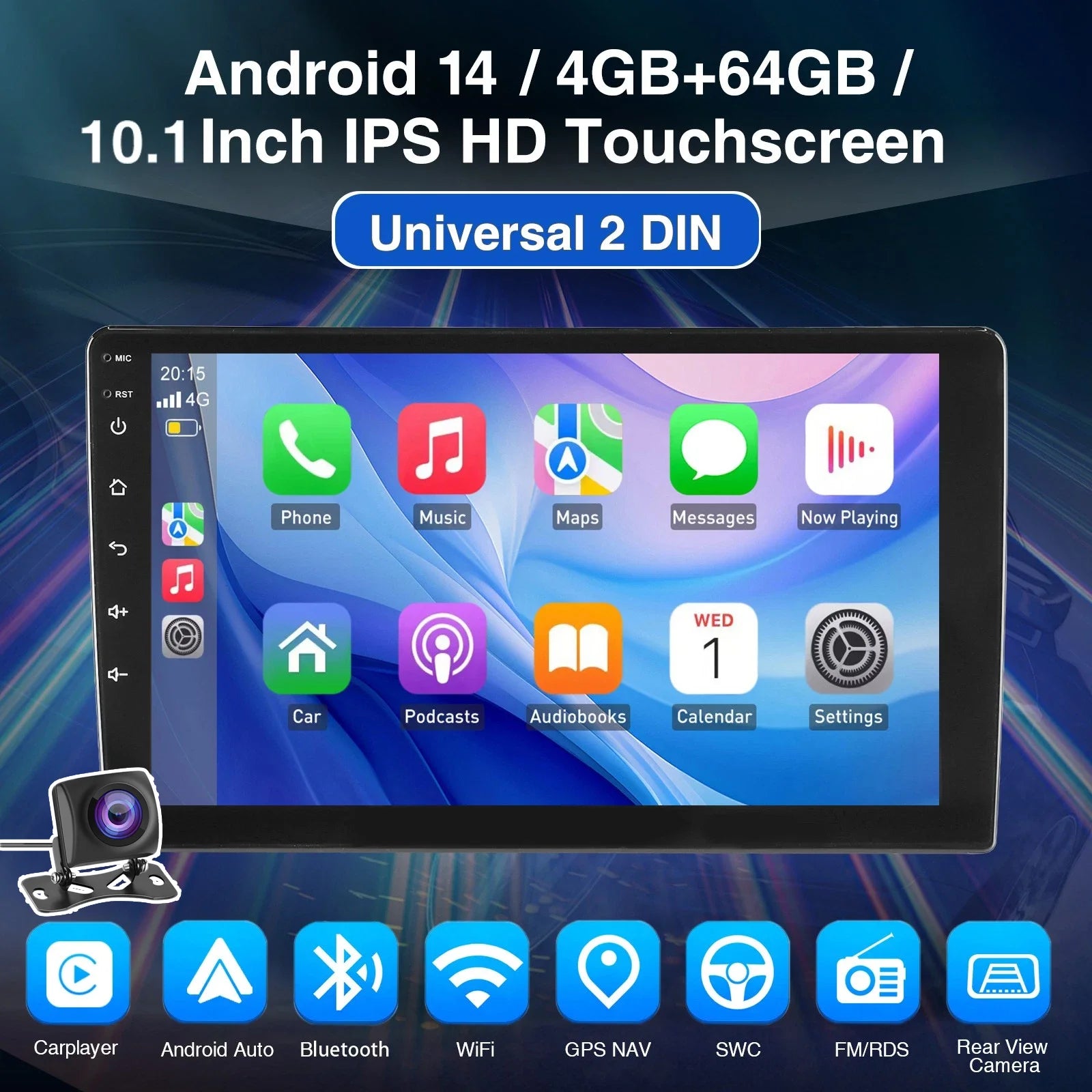 ESSGOO 7"/9"/10" Double Din Car Stereo | Android 14 | CarPlay & Auto