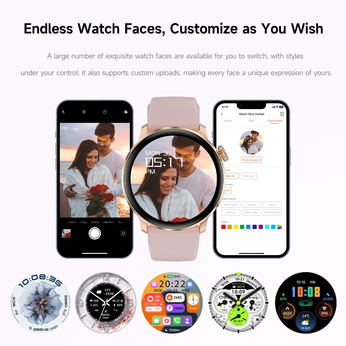 2026 New Lady Fashion Smart Watch women AMOLED HD Screen GPS Sport Heart Rate Bluetooth Call Waterproof Outdoor Smartwatch Women