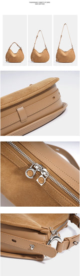 2025 Spring Summer Suede Hobo Bag Sophisticated Single Shoulder Tote Vintage Inspired Trendy Crossbody Pack Women's Handbag